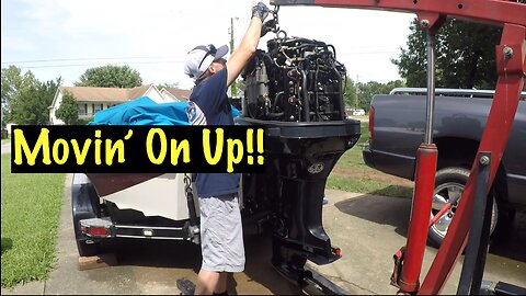 Raising An Outboard Motor On A Bass Boat! #boatproject #bassboat #outboards