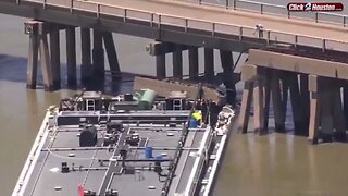 Here We Go Again: Barge Strikes Bridge In Galveston, Collapses Rail Line & Cutting Off Small Island