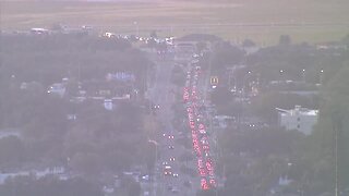 Traffic backup following lockdown at MacDill