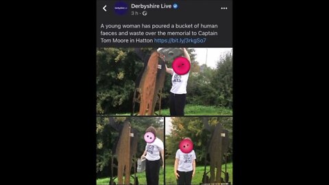 Outcry as young woman dumps excrement on Captain Tom statue