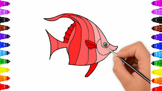 Drawing and Coloring for Kids - How to Draw Anglefish