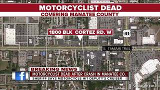 Motorcyclist killed, deputy injured in crash in Manatee County