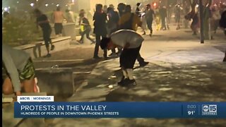 Protesters hit with tear gas by Phoenix police amid protest