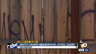 Graffiti swamps Escondido neighborhood; School tagged