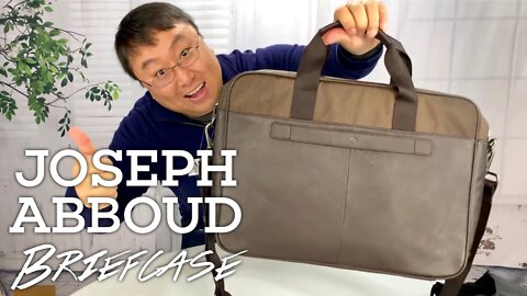 Joseph Abboud Brown Leather Briefcase $59 on Clearance Review