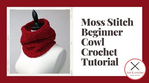 Moss Stitch Beginner Cowl Free Crochet Pattern Tutorial