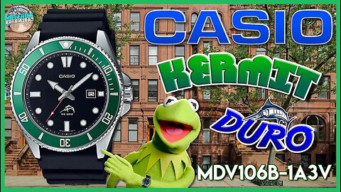 Hi-Ho! | Casio Kermit Duro 200m Quartz Diver Unbox & Review MDV106B-1A3V