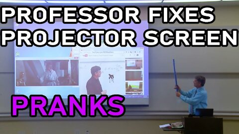 Math Professor Fixes Projector Screen PRANK LOL
