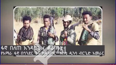 የአማራ ፋኖ በጎንደር ጉና ክፍለጦር እስቴ ዴንሳ ብርጌድ አመራር ከሆነው ፋኖ በለጠ አንዳርጌ ጋር የተደገ ቃለምልልስ