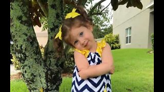 Little girl "hit" by lemon's acidity