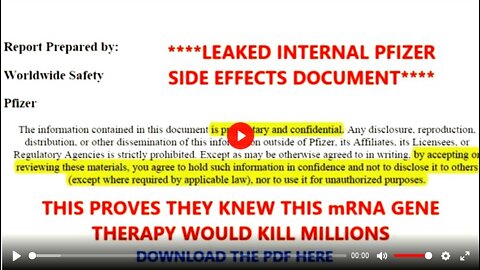 Top Secret Pfizer Doc including side effects leaked online - Stranger Than Fiction News