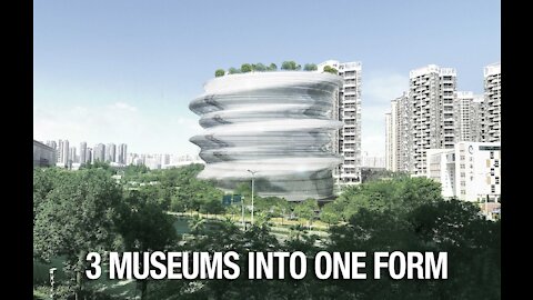3 Museums become One form - Archlay made from Idea of Chinese Pottery