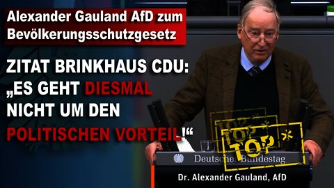 Alexander Gauland AfD zum Bevölkerungsschutzgesetz