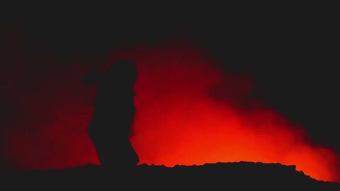 lava erupting from the crater of a volcano #shorts