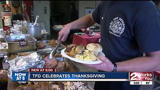 Firefighters gather to celebrate Thanksgiving