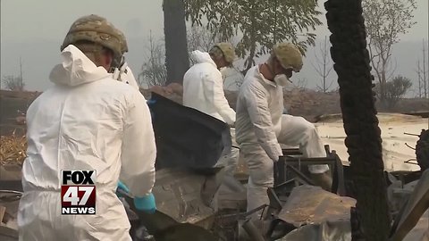 California wildfire rescuers search for remains