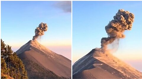 Fuego volcano eruption recorded from Acatenango