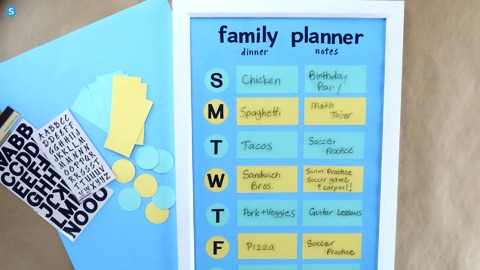 Family activity & meal planner DIY craft