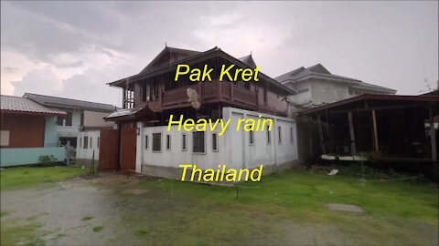 Koh Kret island and Pak Kret district heavy rain Thailand