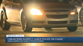 Carjacking suspect leads police on chase