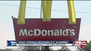 Sand Springs McDonald's scammed