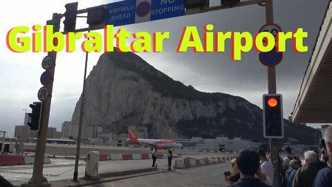 Road Crossing Runway easyJet Land/Depart Gibraltar Airport