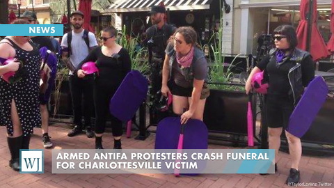 Armed Antifa Protesters Crash Funeral For Charlottesville Victim