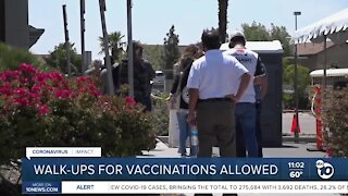 Walk-ups for vaccinations allowed