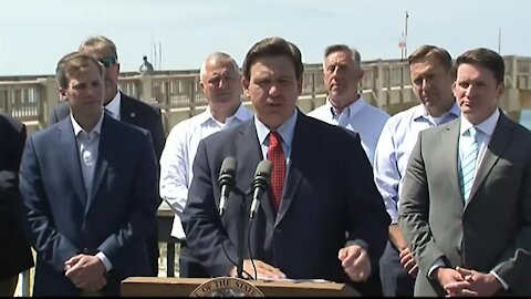 Florida Ron Gov. DeSantis speaks about disaster relief in Panama City Beach