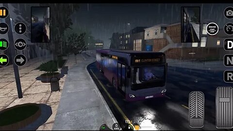 BeamNG drive, bus driving experience, night raining weather, San Francisco route 4, perfect views