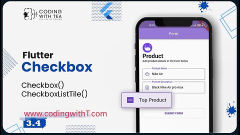 3.4 - Flutter Checkbox and CheckboxListTile Widget - Flutter Crash Course 2024