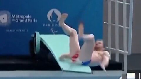 French Diver Wipes Out Badly During Olympic Ceremony In Front Of Granny Banger, Emmanuel Macron