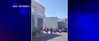 Shoppers line up outside Ross