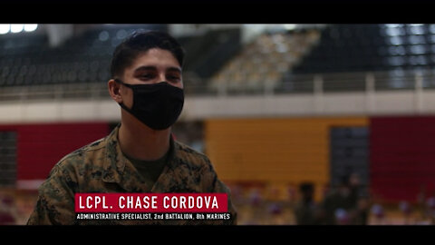 Marine on the Street: COVID-19 Vaccine Lance Cpl. Chase Cordova
