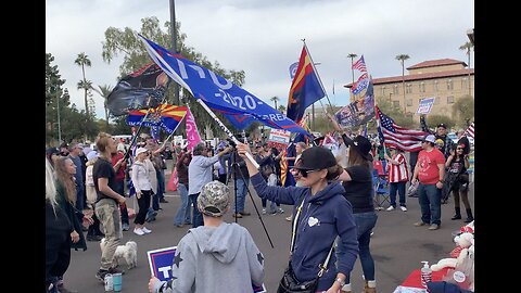 Singing the song YMCA at the rally on Jan 2, 2021 in Phoenix . We had no idea what was to come.
