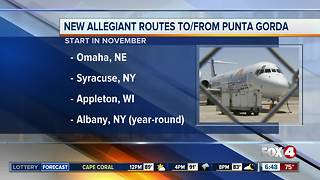 Allegiant Air is adding new Punta Gorda routes