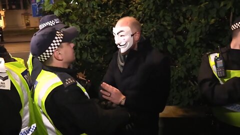 Handcuffed for Carrying Fireworks Million Mask March Parliament Square