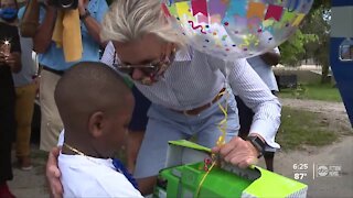 City of Tampa holds birthday parade for boy who always waves and greets garbage truck