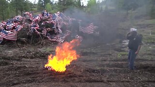 American Legion holds special flag retirement ceremony in the forest