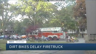 Large group of dirt bikes, ATVs, motorcycles takes over Cleveland streets