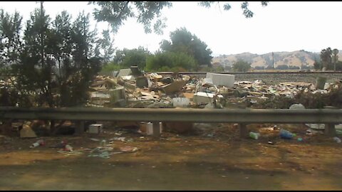 An Illegal Dump And Homeless Encampment Along Monterey Highway City of Coyote (Problem Still Exists Even After Clean Up By City of San Jose) Original Music