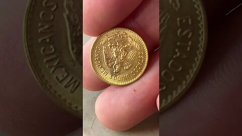Amazing Mexican 5 Peso Gold Coin.This Was Circulated As Money #silvercoin #silver #coincollecting