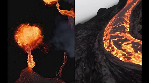 Iceland Volcano Drone Photage