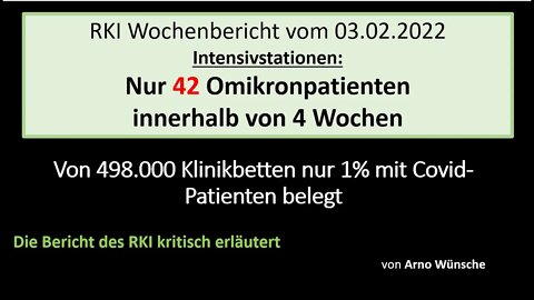 RKI Wochenbericht vom 03.02.2022 kritisch erläutert von Arno Wünsche