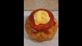 pineapple upside cake w/twist (Red Velvet cake ) 2nd video full tutorial