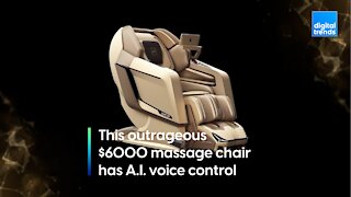 This outrageous massage chair has A.I voice control and blackout-proof power