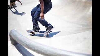 Skater twists ankle after painful fall