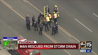 Man rescued from Phoenix storm drain