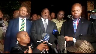 MEDIA: SA President Cyril Ramaphosa outside Winnie Madikizela-Mandela's home in Soweto (t8W)