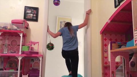 Hilarious Woman Falls Off Exercise Ball